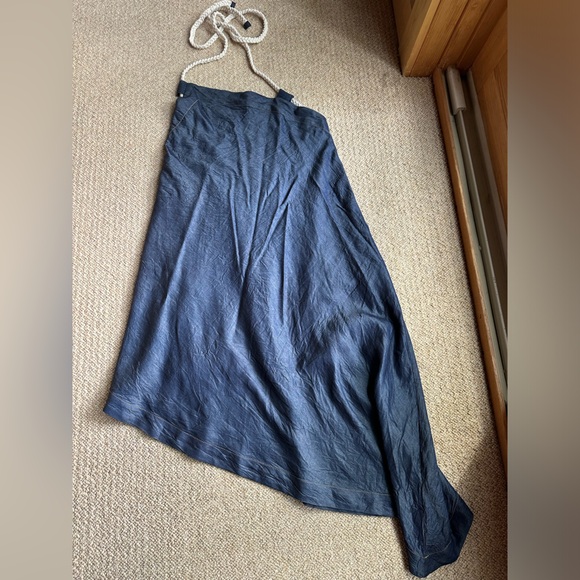 Anthropologie, Let Me Be Rope-Neck Asymmetrical Denim Midi Dress, Medium - Picture 2 of 3